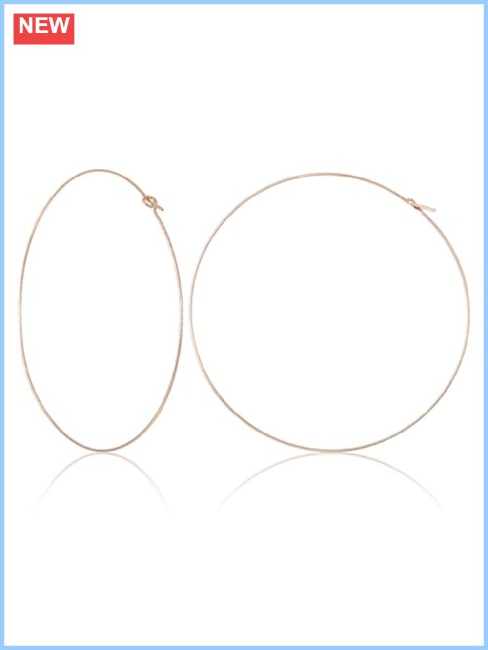 Stainless Steel Thin Hoop Earrings Women Large Lightweight 70mm